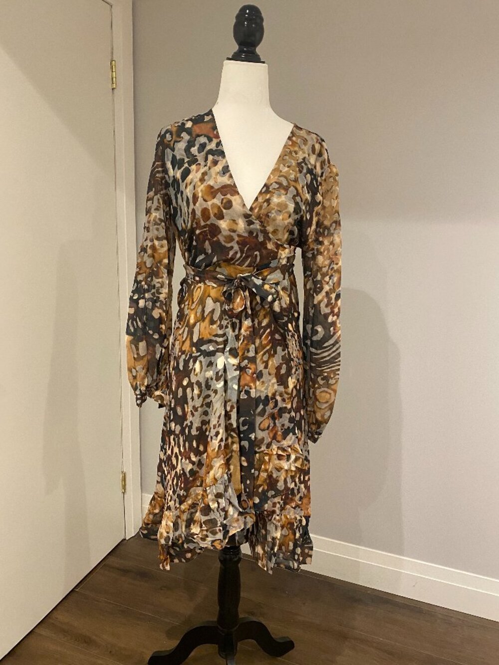 Wrap Dress, Anima Print Effect